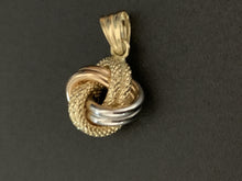 Load image into Gallery viewer, New Real 18K Saudi Gold Knot Tricolor White Gold Rose Gold Pendant - Rafant