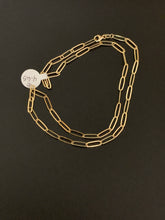 Load image into Gallery viewer, New Real 18K Saudi Gold Paperclips Chain Link Necklace 17.50" - Rafant