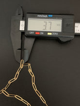 Load image into Gallery viewer, New Real 18K Saudi Gold Paperclips Chain Link Necklace 17.50" - Rafant
