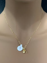 Load image into Gallery viewer, New Real 18K Saudi Gold Necklace 18" Mirror Chain with Heart Key Pendant Item#264 - Rafant