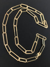 Load image into Gallery viewer, New Real 18K Japan Gold Paperclips Chain Link Necklace 18" - Rafant