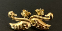 Load image into Gallery viewer, New Real 18K Japan Gold Swan Stud Earrings - Rafant