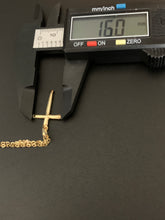 Load image into Gallery viewer, New Real 18K Saudi Gold Necklace Cable Link Chain 19.50" w/ Cross Pendant - Rafant