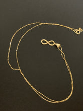 Load image into Gallery viewer, New Real 18K Saudi Gold Necklace Box Chain 19.50" w/ Infinity Pendant - Rafant