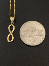 Load image into Gallery viewer, New Real 18K Saudi Gold Necklace Box Chain 19.50" w/ Infinity Pendant - Rafant