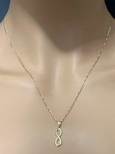 Load image into Gallery viewer, New Real 18K Saudi Gold Necklace Box Chain 19.50" w/ Infinity Pendant - Rafant