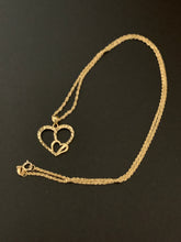 Load image into Gallery viewer, New Real 18K Saudi Gold Necklace Rope Chain 15.75" w/ Heart Pendant - Rafant