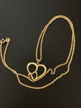 Load image into Gallery viewer, New Real 18K Saudi Gold Necklace Rope Chain 15.75" w/ Heart Pendant - Rafant