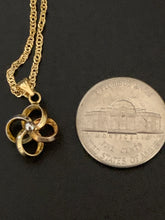 Load image into Gallery viewer, 18K Gold Necklace Chain 15.75 inches Flower Pendant - Rafant