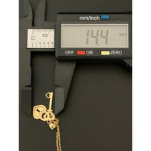 Load image into Gallery viewer, 18K Saudi Gold Necklace 17.75" Rolo Link Chain w/Heart Key Pendants Item 381 - Rafant