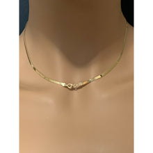 Load image into Gallery viewer, 18K Gold Chain Necklace Omega Herringbone 16" Real Saudi Gold - Rafant