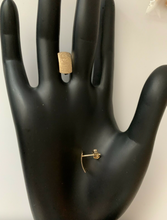 Load image into Gallery viewer, New Real Fine 18K Saudi Gold Stud Rectangular Frosted Earrings 1.56grams - Rafant