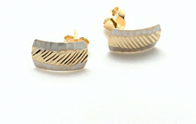 Load image into Gallery viewer, New Authentic 18K Saudi Gold Stud Two Tone White/Yellow Gold Earrings - Rafant