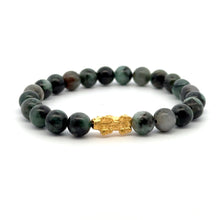 Load image into Gallery viewer, 24K Gold  Lucky Charm Piyao Pixiu Bracelet Natural Gemstones Birthstones Feng Shui - Rafant