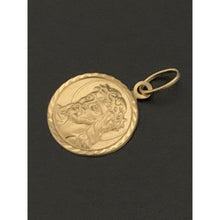 Load image into Gallery viewer, 18K Yellow Gold Pendant Round Circle Jesus Christ Face - Rafant