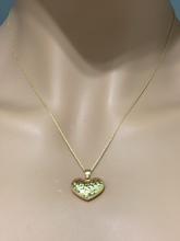 Load image into Gallery viewer, 18K Gold 18 inches Necklace Puffed Heart Pendant - Rafant