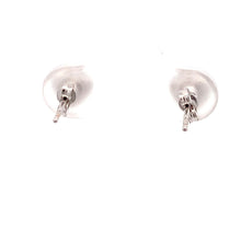 Load image into Gallery viewer, 18K White Gold Earrings Stud Heart Textured - Rafant