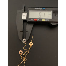 Load image into Gallery viewer, 18K Gold Earrings Dangle Threader Hearts 3.03 grams Tricolor - Rafant