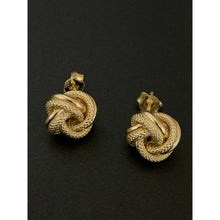 Load image into Gallery viewer, 18K Saudi Gold Knot Stud Earrings 2.28 grams - Rafant