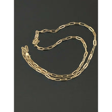 Load image into Gallery viewer, 18K Saudi Gold Paperclips Chain Link Necklace 15.75" - Rafant