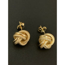 Load image into Gallery viewer, 18K Saudi Gold Knot Stud Earrings 2.28 grams - Rafant