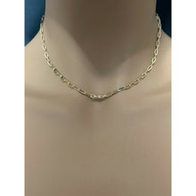 Load image into Gallery viewer, 18K Saudi Gold Paperclips Chain Link Necklace 15.75" - Rafant