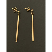 Load image into Gallery viewer, 18K Gold Earrings Bar Post Dangling 1 gram - Rafant
