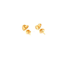 Load image into Gallery viewer, 18K Yellow Gold Earrings Heart Stud Textured Small 1.04 grams - Rafant