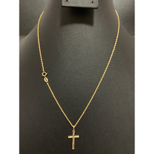 Load image into Gallery viewer, 18K Gold Necklace Chain 18 inches with Cross Pendant 1.31 grams - Rafant