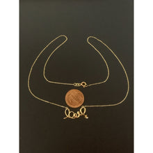 Load image into Gallery viewer, 18K Gold Necklace Chain 16.5 inches Love Charm Cubic Zirconia 2.21 grams - Rafant