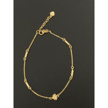 Load image into Gallery viewer, 18K Gold Bracelet Heart Bar Charms 7.25 inches 1.92 grams - Rafant