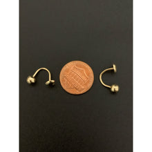 Load image into Gallery viewer, 18K Gold Earrings Cuff Heart Ball Pendant 1.27 grams - Rafant