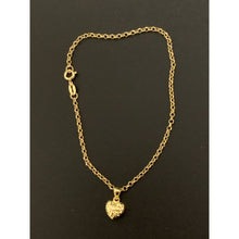 Load image into Gallery viewer, 18K Gold Bracelet Rolo Chain 7.5 inches with Puffed Heart Charm 1.51 grams - Rafant