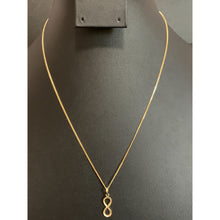 Load image into Gallery viewer, 18K Saudi Gold Necklace Curb Chain 17.75" With Infinity Pendant - Rafant