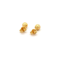 Load image into Gallery viewer, 18K Gold Earrings Stud Balls Textured 0.81 grams Small - Rafant