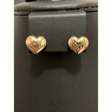 Load image into Gallery viewer, 18K Gold Pendant Puffed Heart Pendant Earrings Set 6.25 grams - Rafant
