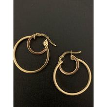 Load image into Gallery viewer, 18K Gold Twin Loops Hoops Earrings 2.21 grams - Rafant