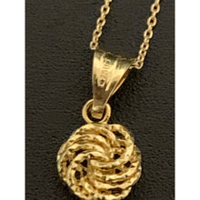 Load image into Gallery viewer, 18K Gold Necklace Chain Cable Link 17.50" with Knot Pendant 1.24 grams - Rafant