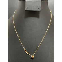 Load image into Gallery viewer, 18K Gold Necklace Chain 16.5 inches with Puffed Heart Pendant Charm 1.69 grams - Rafant