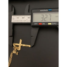 Load image into Gallery viewer, 18K Gold Necklace Chain Figaro 17.75 inches with Cross Pendant 2.88 grams - Rafant