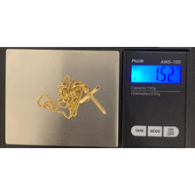 Load image into Gallery viewer, 18K Gold Necklace Chain 17.50 inches with Cross Pendant 1.52 grams - Rafant