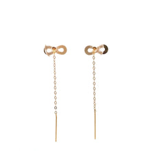 Load image into Gallery viewer, 18K Yellow Gold Earrings Threader Drop Infinity Tiny 0.28 grams - Rafant