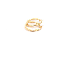 Load image into Gallery viewer, 18K Yellow Gold Earrings Hoops Small Textured 1.20 grams - Rafant