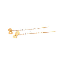 Load image into Gallery viewer, 18K Yellow Gold Earrings Threader Drop Infinity Tiny 0.28 grams - Rafant