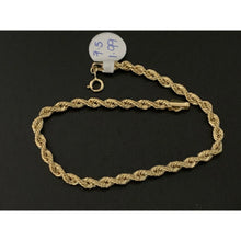 Load image into Gallery viewer, New Real 18K Saudi Gold Rope Chain Bracelet Size 7.5 - Rafant