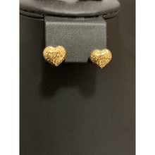 Load image into Gallery viewer, 18K Gold Earrings Stud Puffed Heart 1.77 grams - Rafant