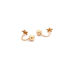 Load image into Gallery viewer, 18K Yellow Gold Earrings Screw Type Ball Star 1.35 grams - Rafant