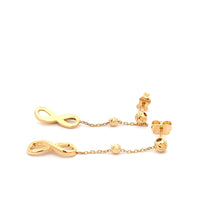 Load image into Gallery viewer, 18K Yellow Gold Earrings Infinity Dangling 2.28 grams - Rafant