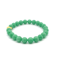 Load image into Gallery viewer, 24K Gold Money Bag Lucky Charm Bracelet Gemstones Natural Green Jadeite Jade 8mm - Rafant