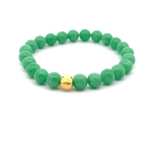 Load image into Gallery viewer, 24K Gold Money Bag Lucky Charm Bracelet Gemstones Natural Green Jadeite Jade 8mm - Rafant